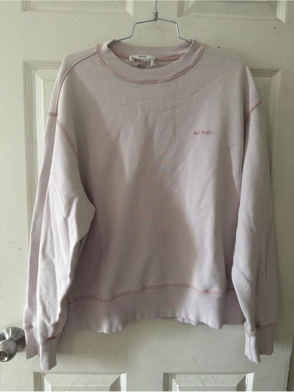 AMI Paris Light Pink Crewneck Sweatshirt Size Meidum Men